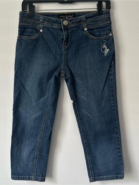 Baby Phat Girls Jean Capri Size 16 Measures 28”W X 19”L Embroidered Y2K